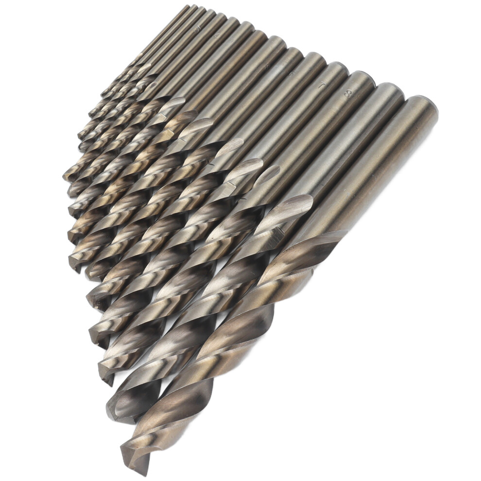 15Pcs Twist Drill Bits Set Cobalt 135 Gold Oxidized For Hard Metals Drilling 4991377198147