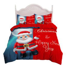 Christmas Twin Duvet Set, King Duvet Set, Printed Christmas Pattern Bedding, Quilted Soli Bedspread