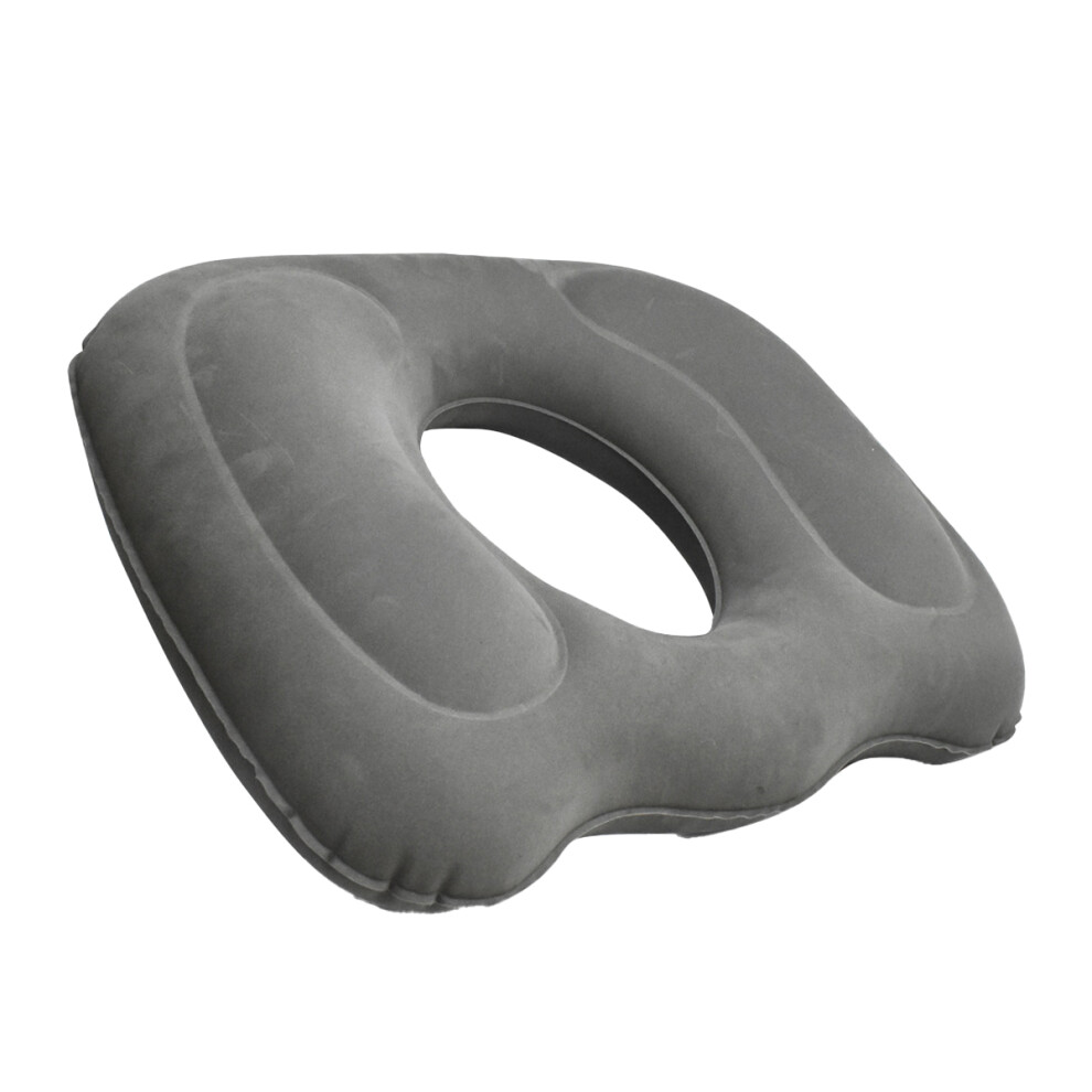 Gray Portable Lift Donut Pillow For Tailbone Back Pain, Ergonomic Design Inflatable Hemmoroid Cushion (Gray)