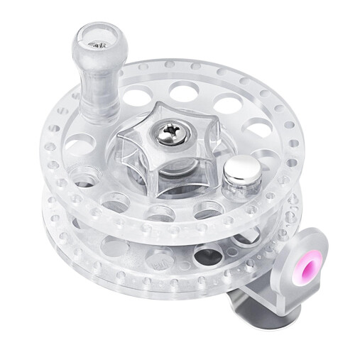 Fishing Reel 6 cm Diameter, Saltwater Use, Easy Installation, White