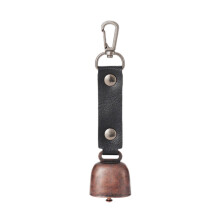 Metal Brass Bell Keychain Pet Pendant Vintage Car Chain Ring Jewelry Portable Wind Chime Backpack Black