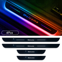 (4 kpl T-OYOTAlle) LED-poljinlamppu RGB Neon-tervetulovalo Renaultille, Hyundaille, Toyotalle, Hondalle,