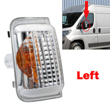 (Vasen puoli) 1/2 kpl auton sivupeilin merkkivalon linssin suojus, muovinen, kirkas, sopii Peugeot Boxeriin