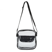 Transparent PVC Messenger Bag 21x21cm with Adjustable Strap for Daily Use