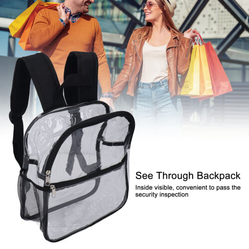 Travel-Friendly Transparent Backpack - Easy Access & Security Check 2
