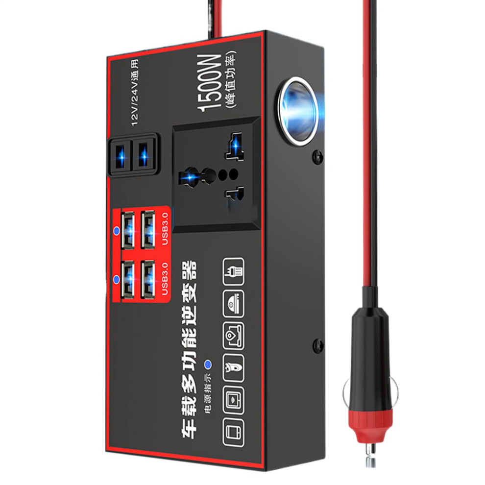 1500W Car Power Inverter With Usb Ports 220V Output For Truck Rv Boat And Road Trips 9189345514548