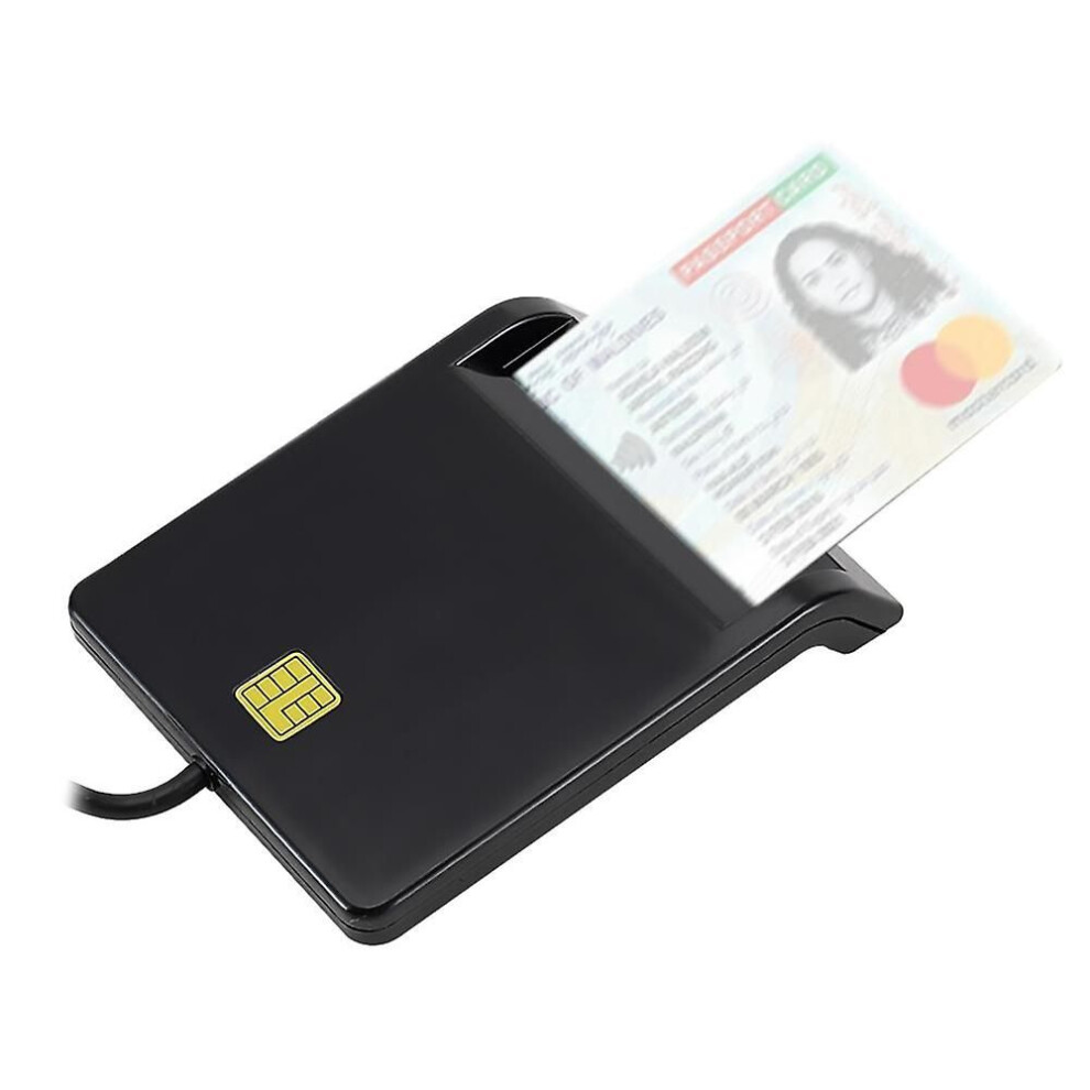 Usb 2.0 Smart Id Card Reader For Sd Atm Cac Tf Bank Card Sim Card Reader Usb-Ccid Iso Connector For Windows Linux Black 8425287906753