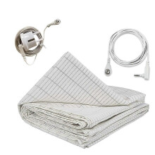27 x 52 inch grounding sheet made of conductive silver fiber, soft and comfortable against the skin, improves sleep quality, EU plug