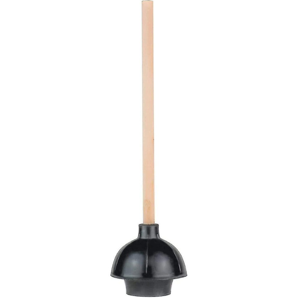 Rubber Toilet Plunger, Double Thrust Force Cup, Heavy Duty, Commercial Grade With Wood Handle 8794044320560