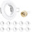 10x GU10 Recessed Spotlight Aluminum White, Round Extra Flat Ceiling Mounting Frame With Socket For LED 1