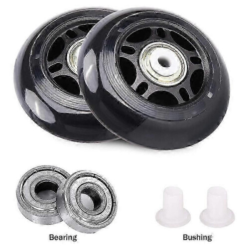 Τροχοί Skate με Ρουλεμάν 70mm, Μαύροι 2