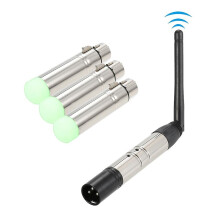 Portable 2.4GHz Wireless DMX512 Transmitter-Receiver Kit (4 pieces) for parties, DJs, shows, clubs, discos and karaoke.