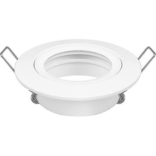 10x GU10 Recessed Spotlight Aluminum White, Round Extra Flat Ceiling Mounting Frame With Socket For LED 1