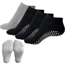 Set van 4 antislip katoenen yogasokken voor dames en heren, ideaal voor yoga, pilates, ballet, thuis, in het ziekenhuis en bij sport.