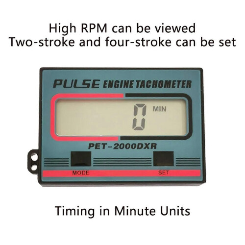 Digital tachometer and timer - Engine pulse indicator, 1 to 99,999 minutes, inductive design 1