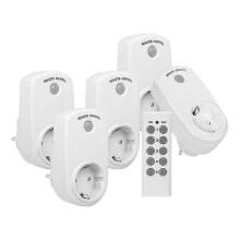 Set of 6 wireless remote-controlled smart power outlets for lights, fans, small appliances, and long-range EU plug