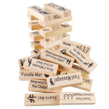 Wooden stacking tower (48 pieces) for a romantic evening, ideal for adults.