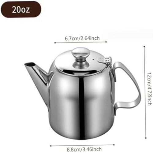 Τσαγιέρα από ανοξ. ατσάλι 590ml (20 oz), με στόμιο που προλαμβάνει πιτσιλιές. 1
