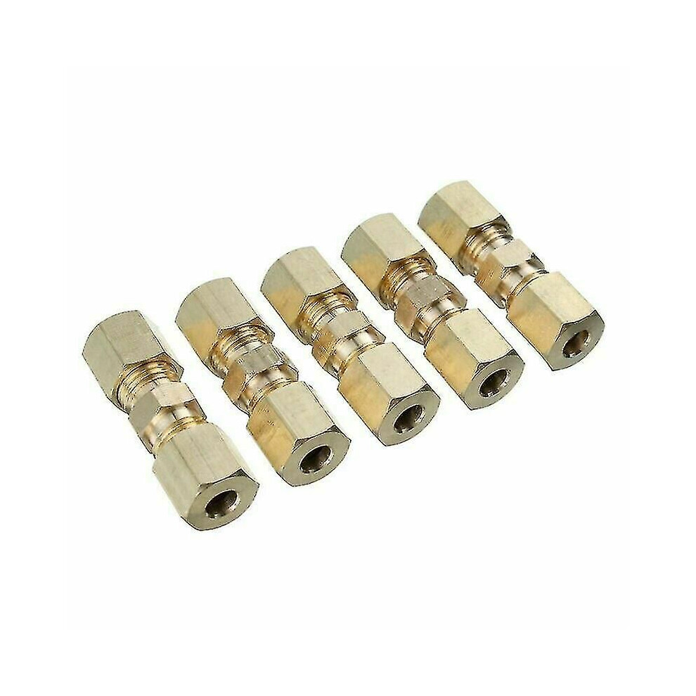 5Pcs Brass Brake Pipe Connector Tube Tubing Joiner Line Union 3/16 In 8040518235411
