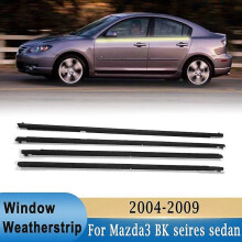 Exterior window seals (4 pieces) for Mazda 3 (2004-2009) - Seals for front and rear windows - Waterproof