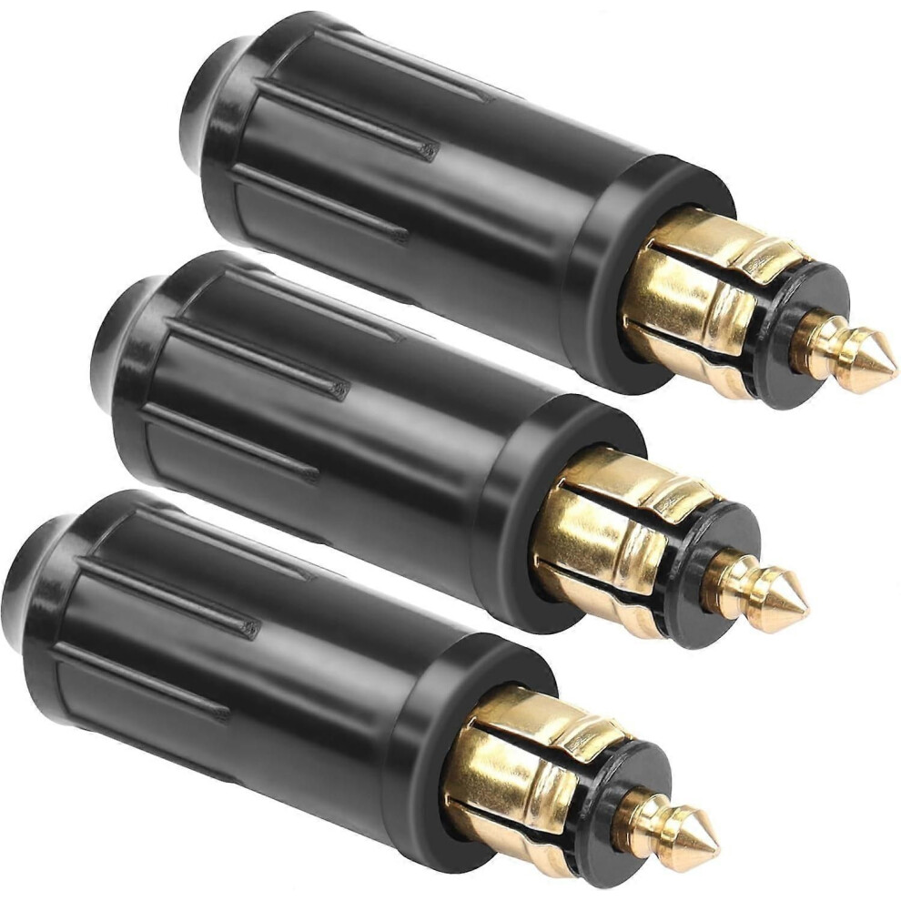 3Psc Din Hella Male Plugs European 12V,Din Cigarette Lighter Adapter Replacement Compatible,Diy Hella Repair Plug With Motorcycles 8380345737772