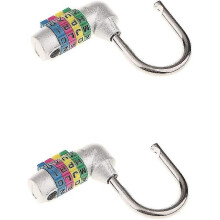 2pcs 4 Letter Dial Combination Padlock 4 Letter Code Pas Lock - Silver