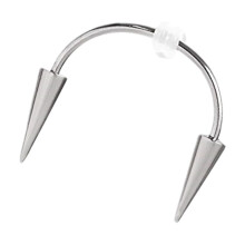 Punta de acero inoxidable para piercing de labio, dientes de tigre, uña, 1,0 mm