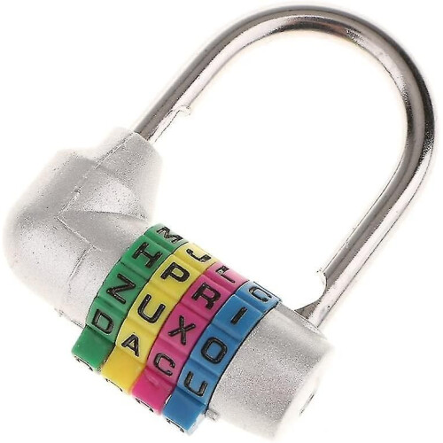 2pcs 4 Letter Dial Combination Padlock 4 Letter Code Pas  Lock - Silver 1