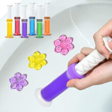 Dischetti in gel per WC, confezione da 6 dischetti con motivo floreale (66 unità), per deodorare e pulire il bagno.