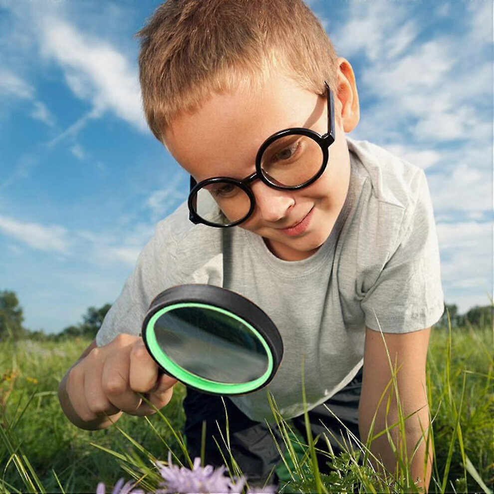 Shatterproof Magnifying Glass 10x, Handheld Reading Magnifier with 75mm Lens, Thickened Frame, Suitable for Seniors & Kids