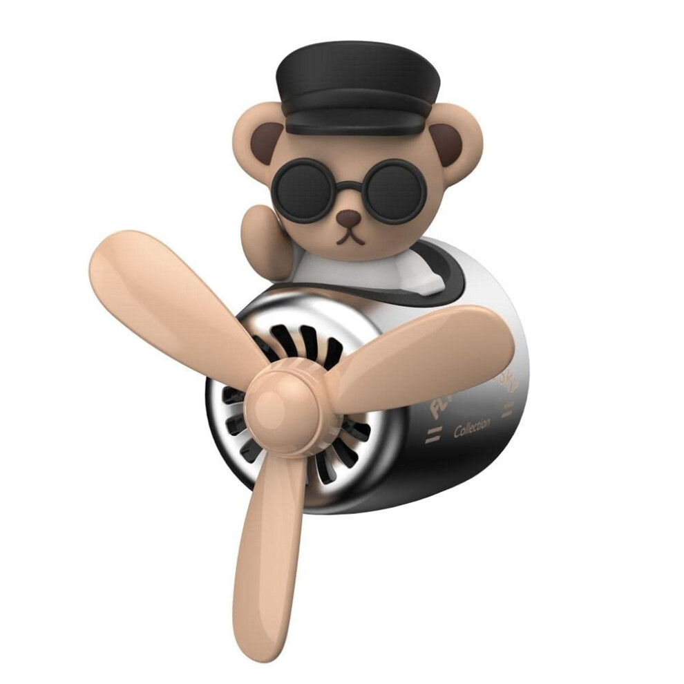 Teddy Bear Car Air Freshener With Magnetic Propeller Rotation Retro Pilot Perfume Diffuser For Vents 9199774931687