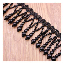 1 Yard Black And White Silk Tassel Fringe Trim Beaded Lace Ribbon For DIY Sewing Clothing Edges Curtains
