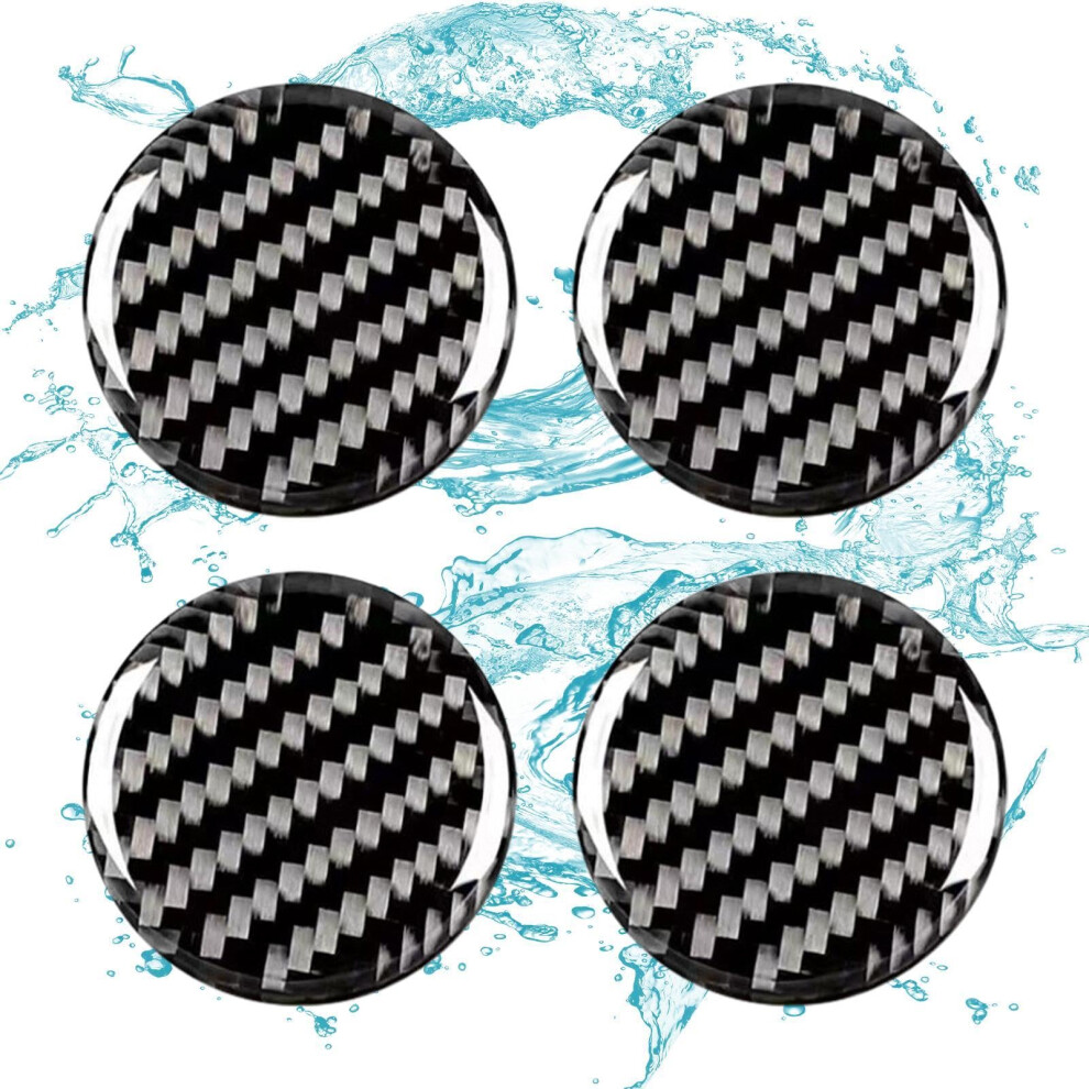 4Pcs Carbon Fiber Car Door Lock Cover Keyhole Protector Caps Dustproof Waterproof Trim 9382693175557