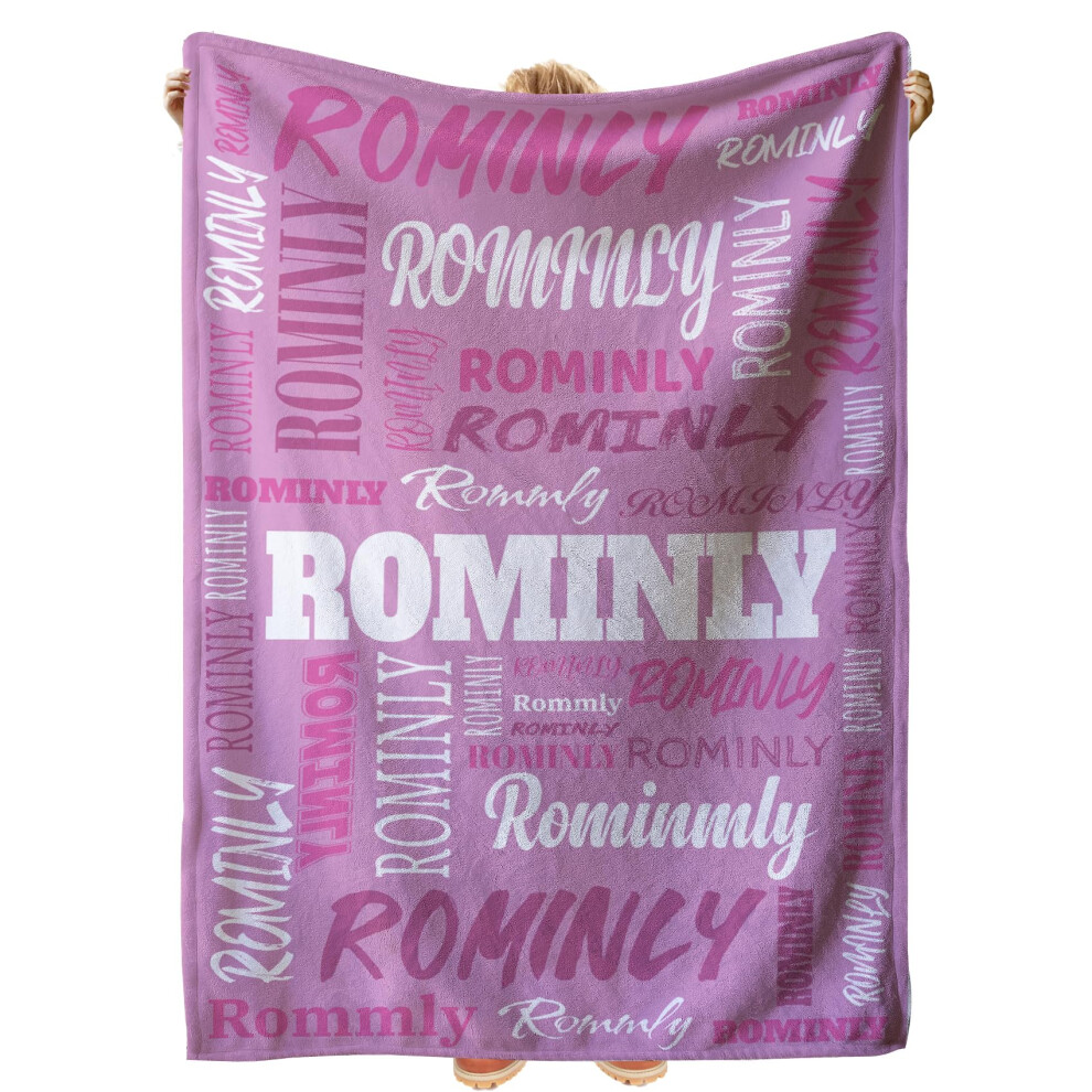 Personalised Name Blanket Custom Throw Blanket For Bed Baby Kids Soft Gift For Mothers Day Pink
