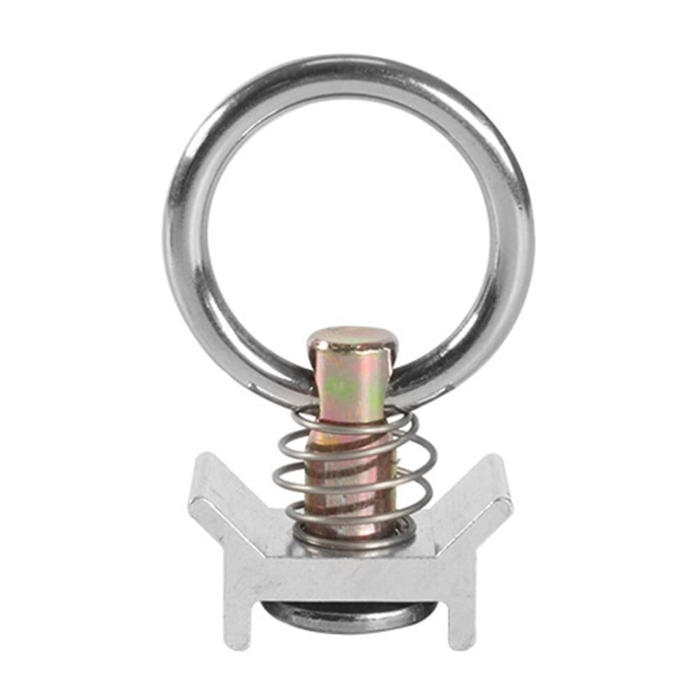 Adjustable 30Cm Track L Track Single Bolt Anchor With Quick Release Ring And Silver Pull Ring For Rv And Truck Bed Cargo 9347817469288