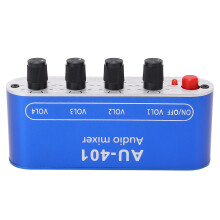 4-Kanal Stereo-Audio-Mischer mit Kopfhörerverstärker, DC 5-12V, 3,5-mm-Klinkenanschluss