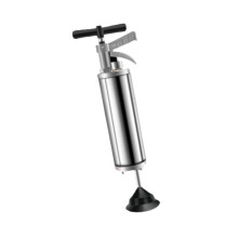 Toilet Plunger Pressure Drain Unblocker Stainless Steel Silvery Finish For Bathroom And Kitchen Clogged Drains