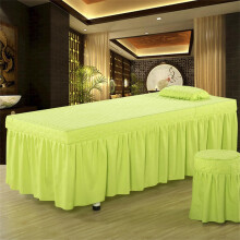 Massage Bed Cover With Face Hole Washable 70x185cm, Fruit Green, Skirted AllRound Wrap, Fits 90cm Massage Beds