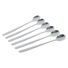 Snygg istesked, cocktailrörningsredskap, premium rostfritt stål, ergonomiskt och diskmaskinssäkert kaffeblandningsverktyg (6 st)