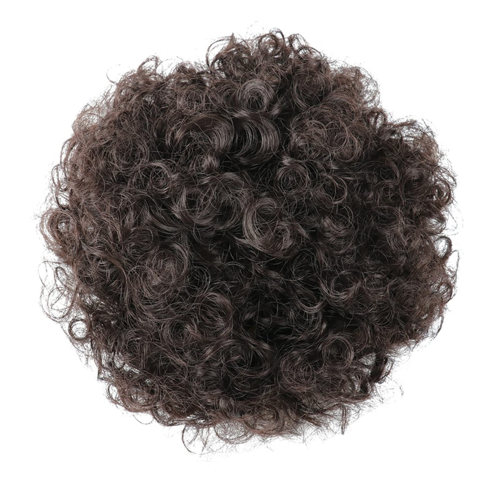 Unisex Hair Bun Extensions Synthetic Afro Puffs Drawstring Ponytail Updo Hairpieces Short Kinky Curly Chignon Color Q92