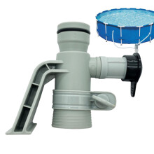 Pool Piston Valve for Above Ground Pools with PVC Hose, Rubber Seal, Easy Install, LongLasting