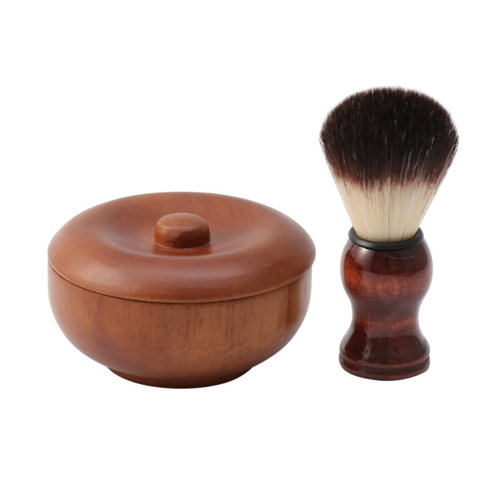 Men Shaving Brush Set With Lather Bowl, Fine Bristle Beard Brush For All Beard Types, Easy Grip Handle Grooming Kit