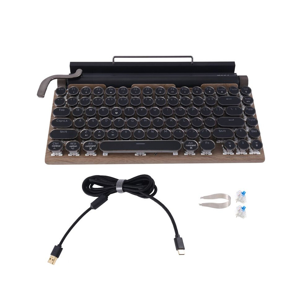Retro Typewriter Keyboard 83 Keys Wireless Keyboard Usb Mechanical Punk Keycaps For Desktop Pc/Laptop 6032835098215