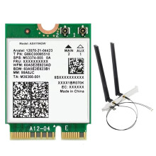 Pour Carte WiFi AX411 + Antenne 2X8DB WiFi 6E CNVio2 BT 5.3 Module Tri-Bande 5374Mbps pour Ordinateur Portable/PC Win10/11-64Bit