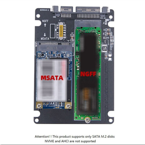M.2 Solid-State SSD to Sata3 Ngff Msata to Serial Adapter Card Dual-Use 2-In-1 with 1