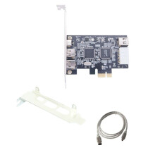 PCI-E 1X IEEE 1394A Adaptador de Tarjeta Firewire de 4 Puertos (3+1) 1394 A PCIe con Cable IEEE 1394 de 6 Pines A 4 Pines