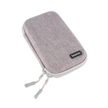 BOONA Portable Storage Box Waterproof Storage Bag for 2.5-Inch Mobile Hard Drive Power Supply USB Drive Data Dable Headset Gray