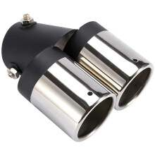 Vent Exhaust Hose Universal Twin Exhaust Pipe Stainless Steel Round Mouth Double Tube Car Tail Pipe Muffler Hose