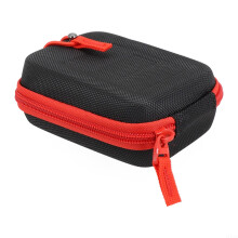 Golf Rangefinder Case Waterproof Shockproof EVA Storage Bag with Lanyard Black and Red