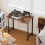 Homcom (Brown) HOMCOM Small Writing Desk with Wheels, Folding Study Table 1